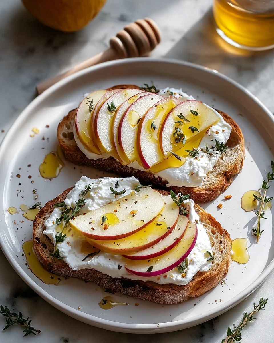 Apple and Honey Burrata Toast