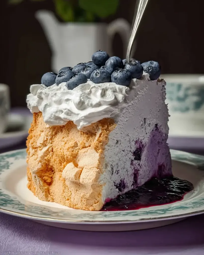 Blueberry Angel Food Cake