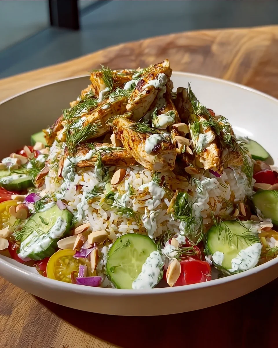 Chicken Shawarma Crispy Rice Salad
