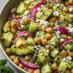 Chickpea Feta Avocado Salad