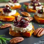 Cranberry, Pecan, Goat Cheese, Sweet Potato Bites