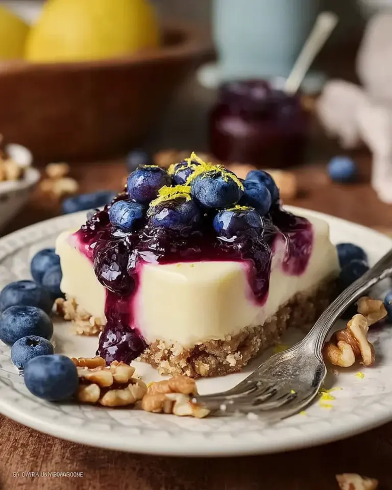 Cream Cheese Lemon Dessert with Blueberry Topping