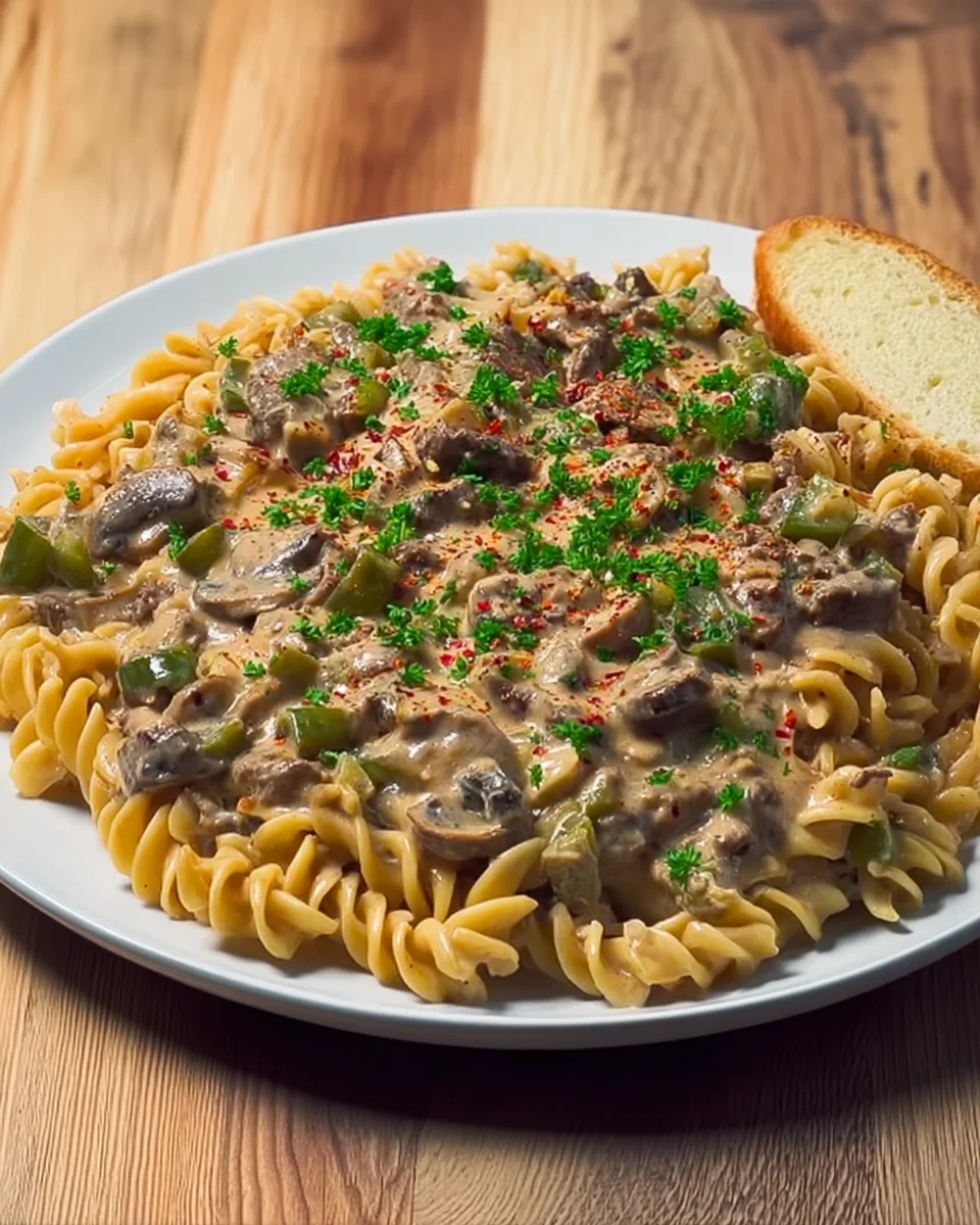 Creamy Philly Cheesesteak Pasta