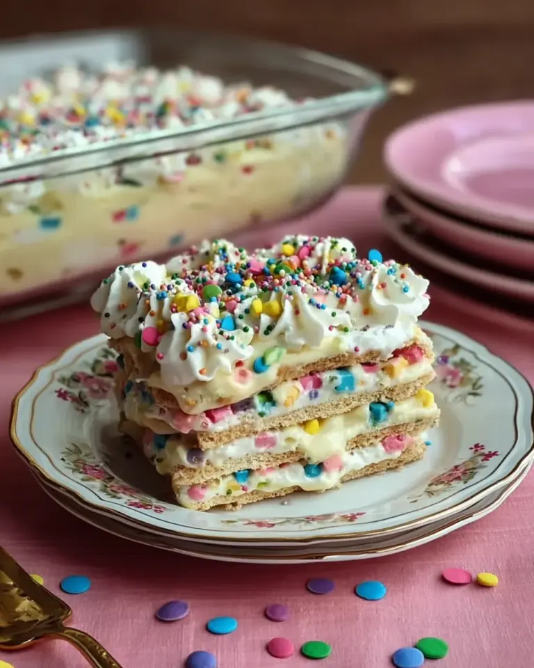 No-Bake Funfetti Cake Delight