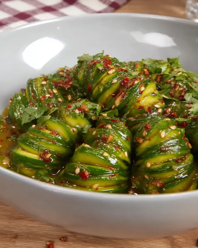 Spicy Spiral Cucumber Salad