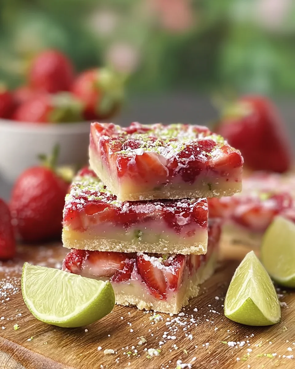 Strawberry Lime Gooey Bars